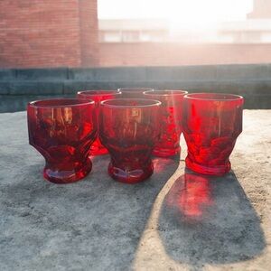 Viking Georgian Ruby Red 8 Oz Juice Glasses